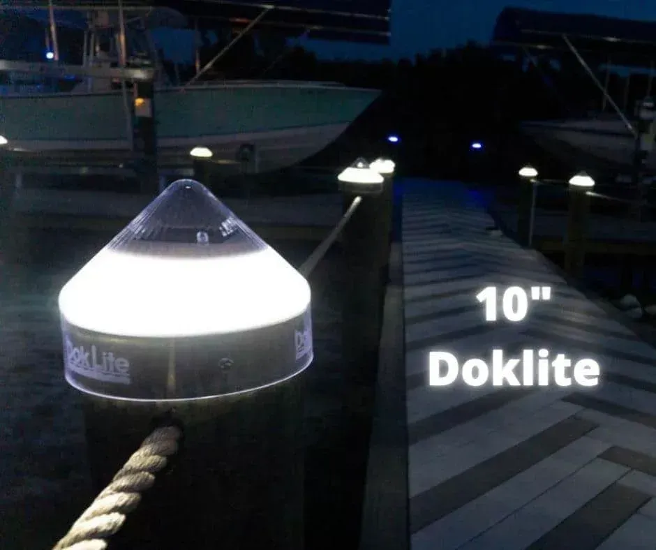 Doklite® White Solar Dock Light – 10 Inch Cap