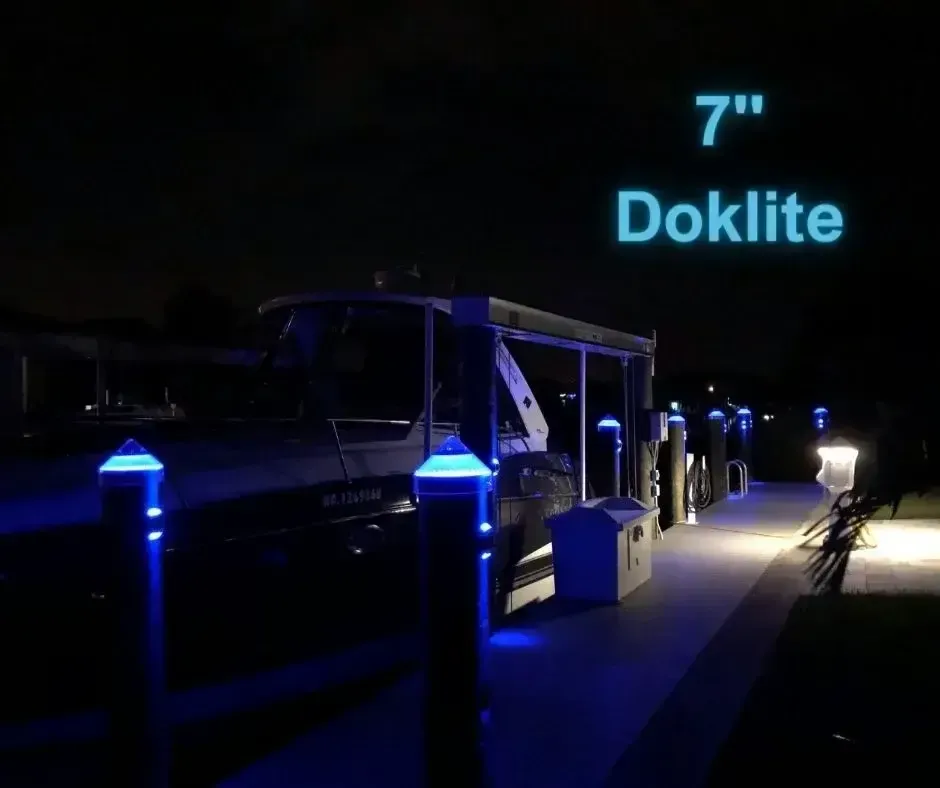 Doklite® Blue Solar Dock Light – 7 Inch Cap