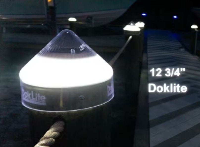 Doklite® White Solar Dock Light – 12 Inch Cap