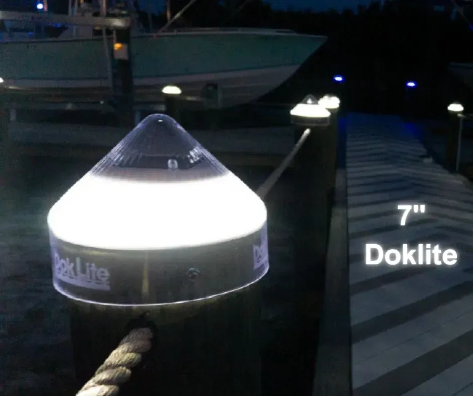 Doklite® White Solar Dock Light – 7 Inch Cap