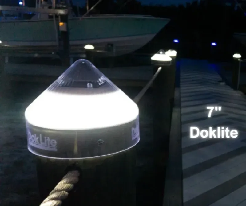 Doklite® White Solar Dock Light – 7 Inch Cap