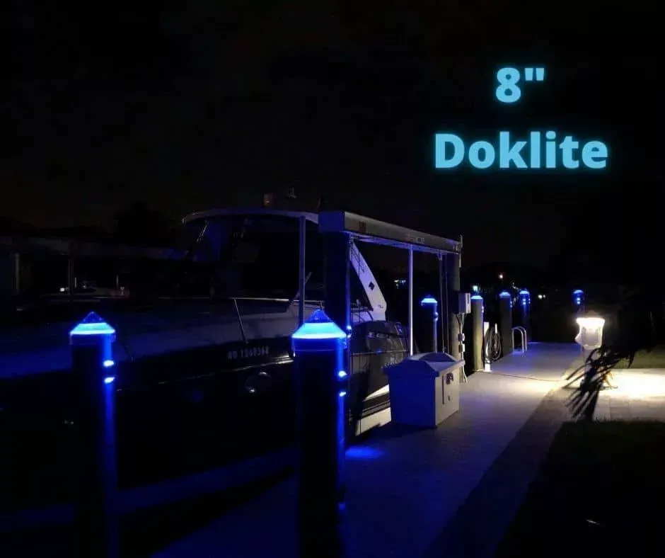 Doklite® Blue Solar Dock Light – 8 Inch Cap