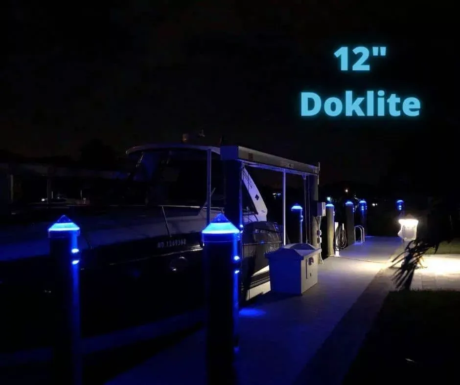 Doklite® Blue Solar Dock Light – 12 Inch Cap