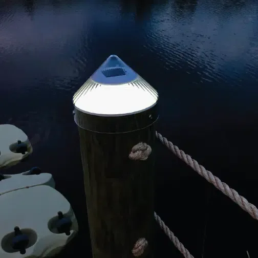 Doklite® White Solar Dock Light – 10 Inch Cap