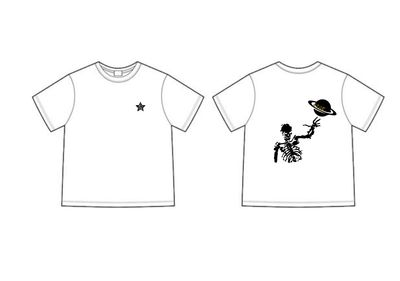 T-Shirt - Customised Skelly Design 
Color - White