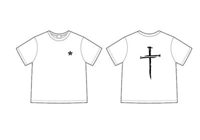 T-Shirt - Customised Cross Design 
Color - White
