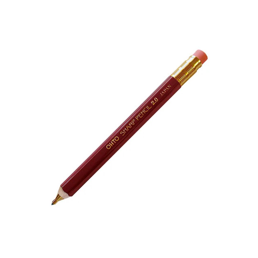 Wooden Mechanical Pencil 2.0mm, Color: Deep Red