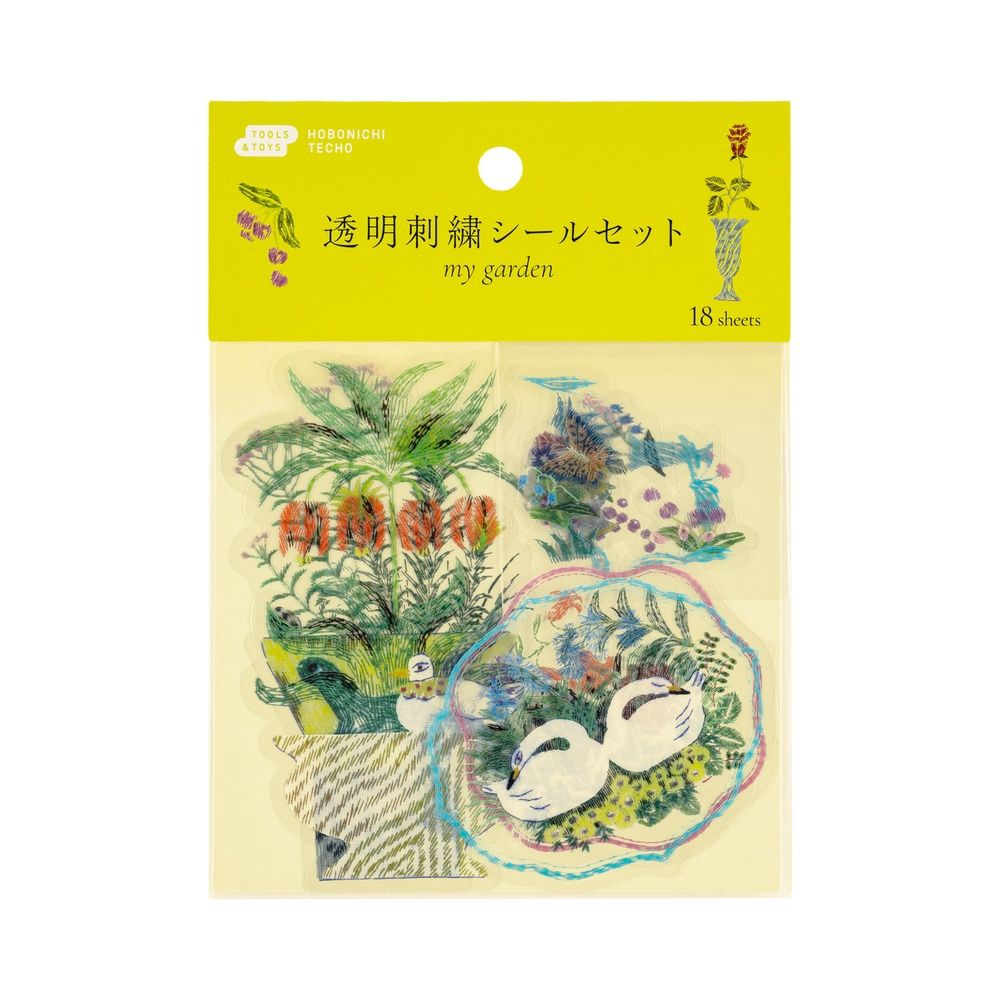 Hobonichi Transparent Sticker Set - Iyo Okumi &#39;My Garden&#39;