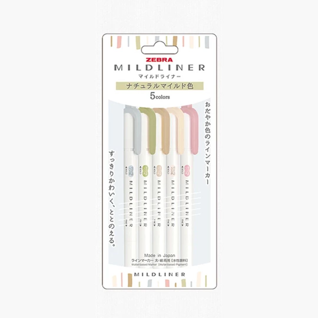 Zebra MILDLINER Double Ended Highlighter (Set of 5)