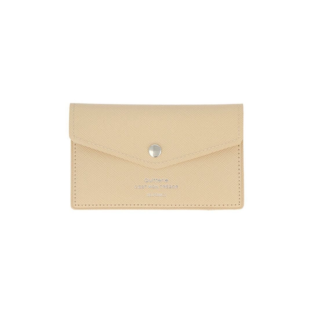 Quitterie Card Case With Snap, Color: Beige