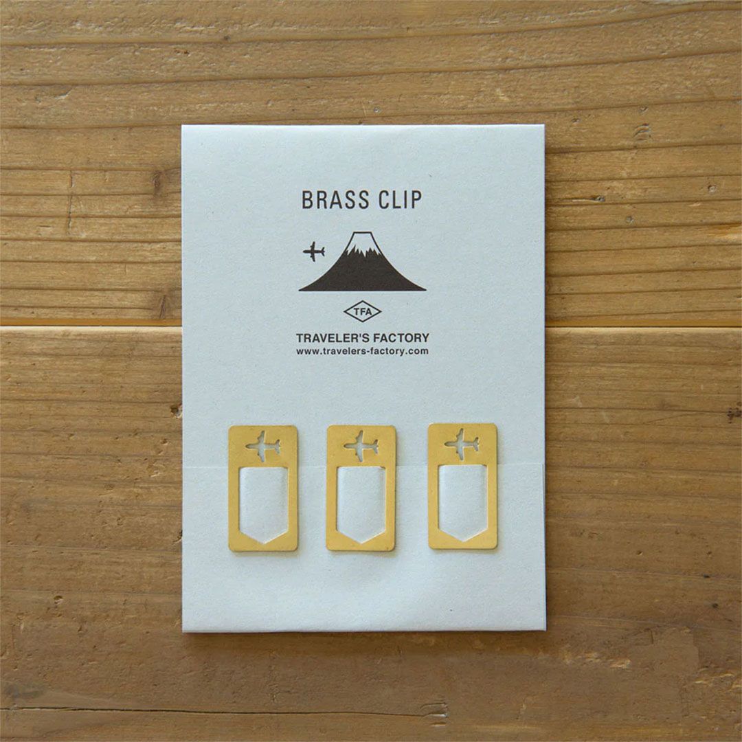 TRAVELER'S FACTORY Brass Index Clip, Style: Airplane