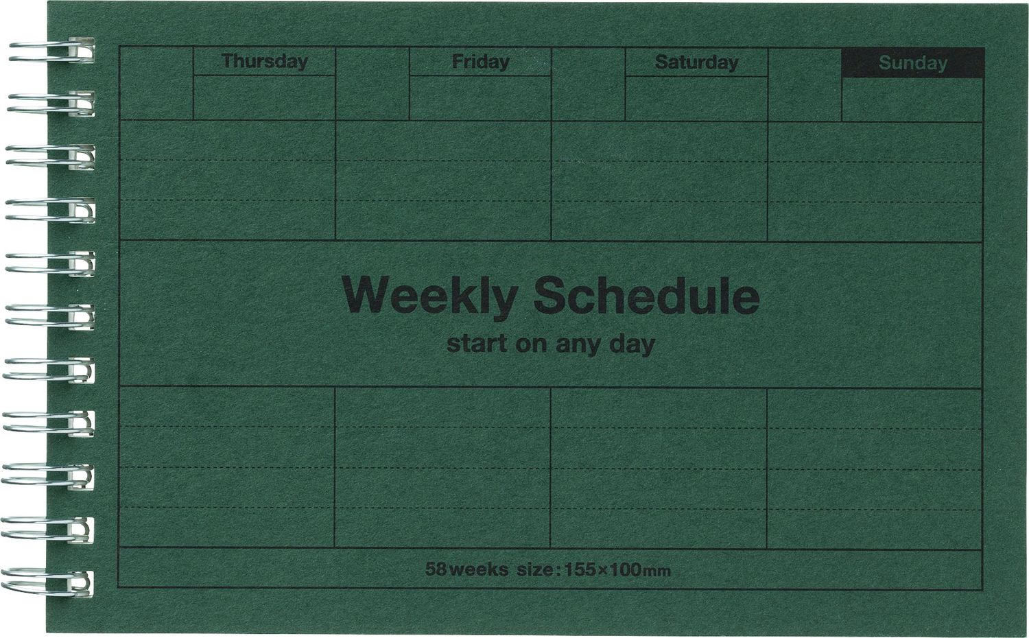 MARK'S Dayfree Weekly Schedule, Color: Dark Green