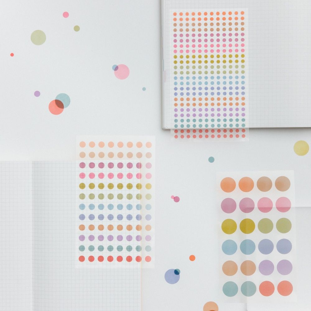 Hobonichi Transparent Dot Stickers: TSUKI no IRO, Size: 3.5mm