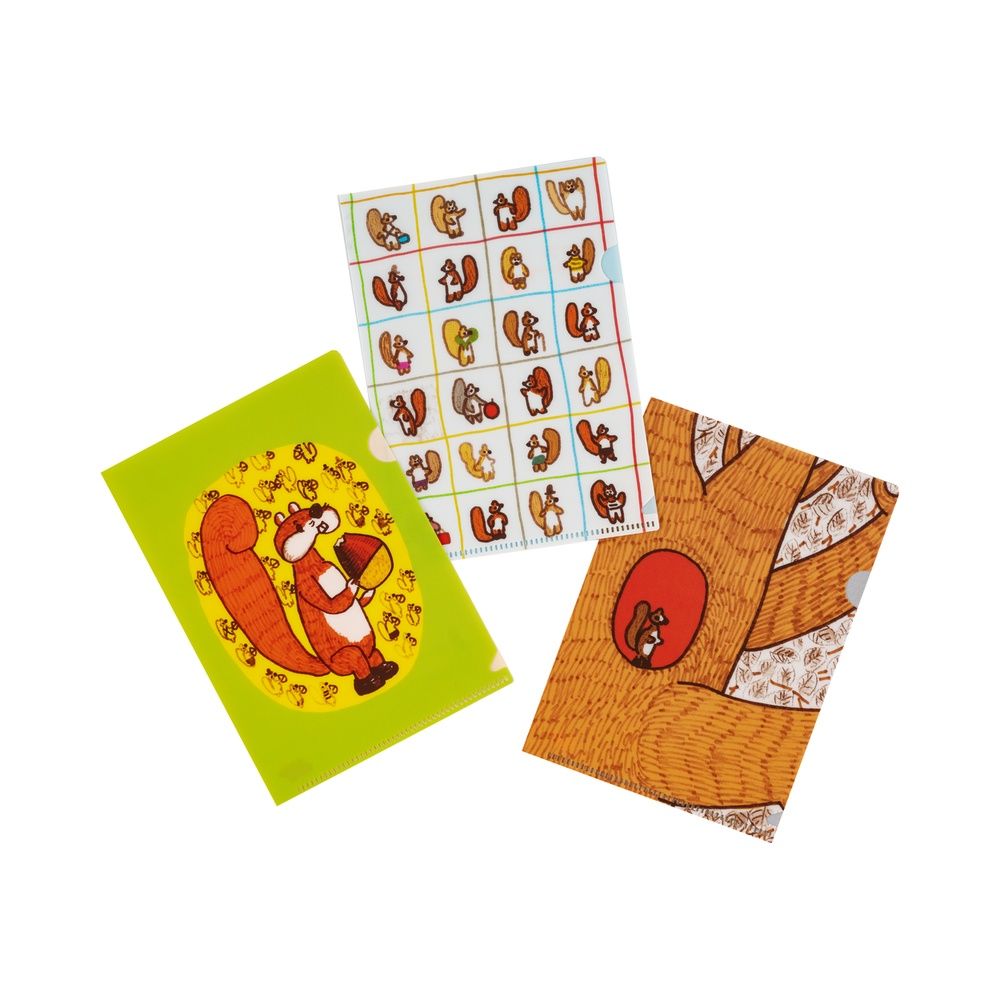Hobonichi A6 Clear Folder: 100%ORANGE - Squirrel's Moving Day (Set of 3)
