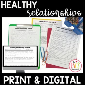 Life Skills Building Healthy Family Relationships Journal | Child Development