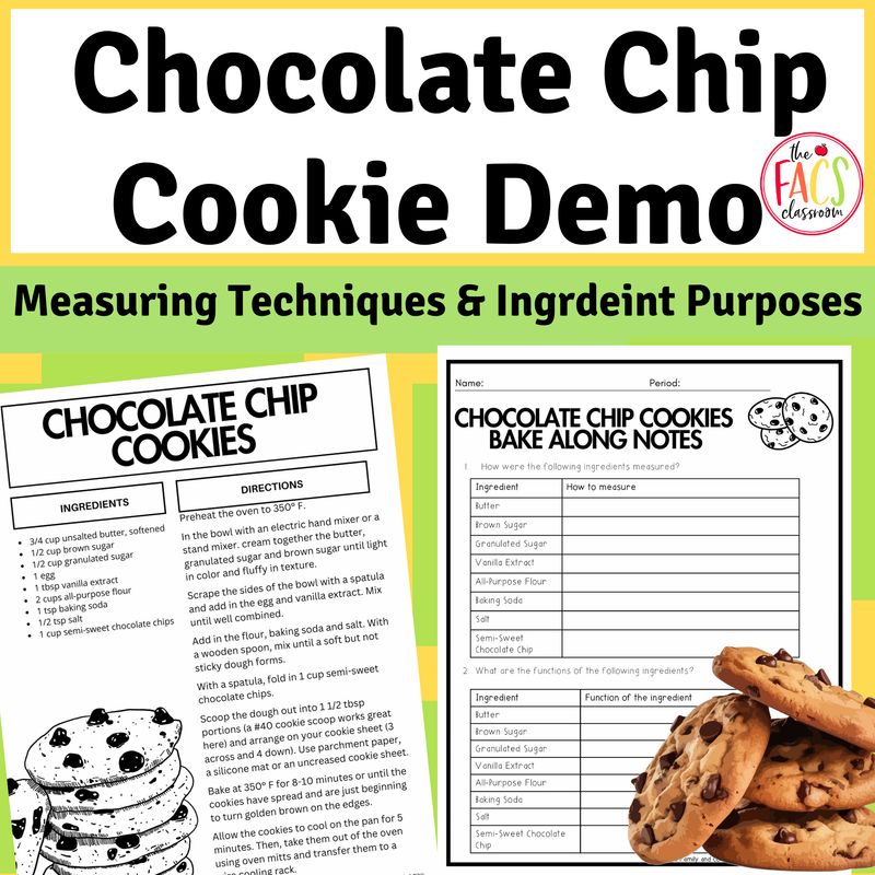 Chocolate Chip Cookie Demo | Measuring Techniques and Ingredient Purposes | FCS