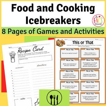Back to School Food and Cooking Ice Breaker Activities | FCS | Culinary