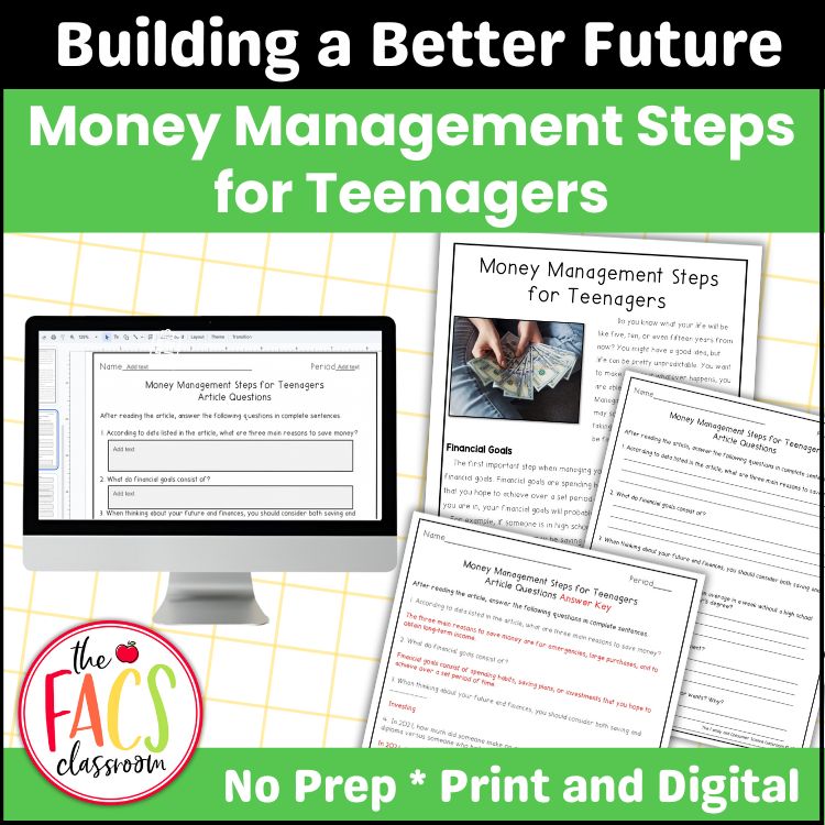Financial Literacy Money Management Steps for Teenagers Article and Questions Financial Literacy Money Management Steps for Teenagers Article and Questions