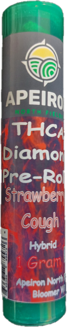 THCA DIAMONDS 1G PRE-ROLL SINGLE, Flavor: STRAWBERRY COUGH