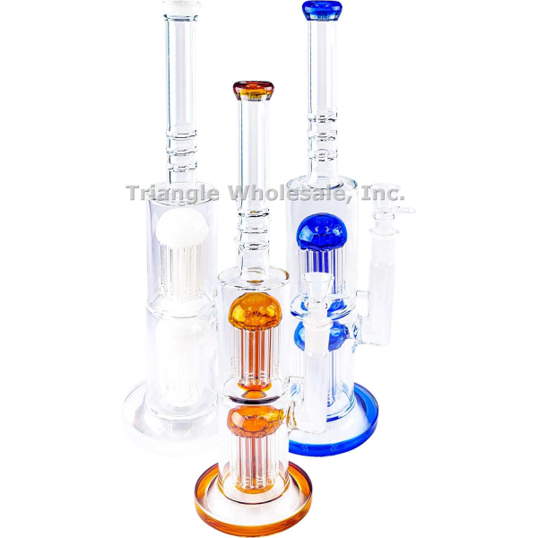 14 inch Double Perc Water Pipe