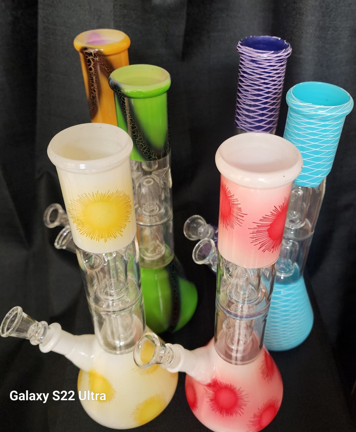 10 inch Double Perc Assorted, Style: glass1