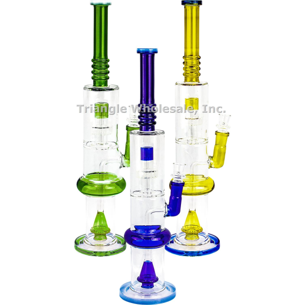 18 inch Double Perc Water Pipe