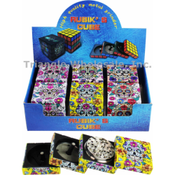 4 PART CUBE GRINDER WITH SKULL PRINT