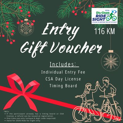 Gift Voucher – Entry: 116KM Dis-Chem Ride for Sight Gift Voucher – Entry: 116KM Dis-Chem Ride for Sight