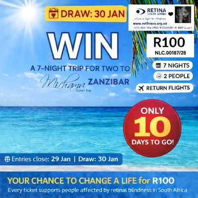 Raffle: Zanzibar Luxury Getaway Raffle: Zanzibar Luxury Getaway