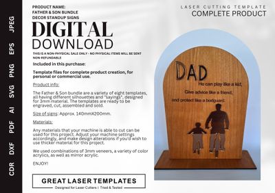 Father and Son Standup Signs BUNDLE