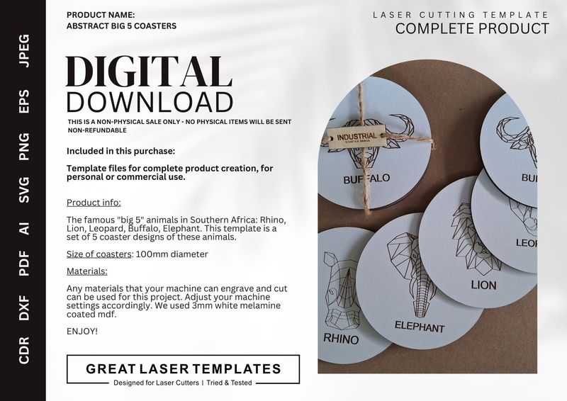 Abstract Big 5 Coaster Set