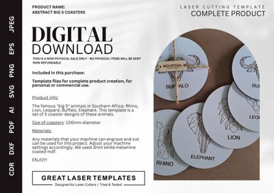 Abstract Big 5 Coaster Set