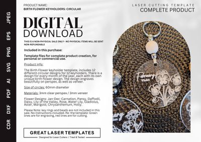 Birth Flower Keyholders