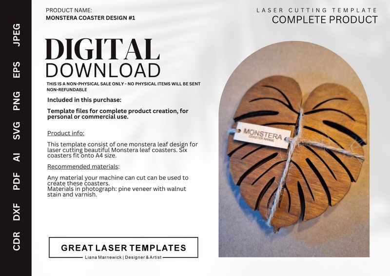 Monstera Coaster Design #1