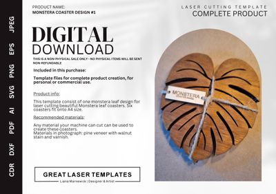 Monstera Coaster Design #1