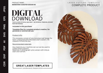 Monstera Coasters Design #2
