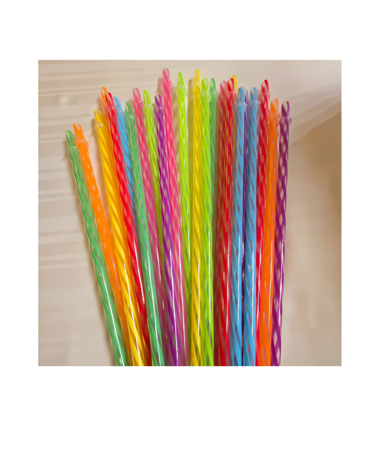 11&quot; Twisted Spiral Color Straws