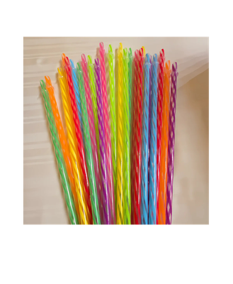 11&quot; Twisted Spiral Color Straws