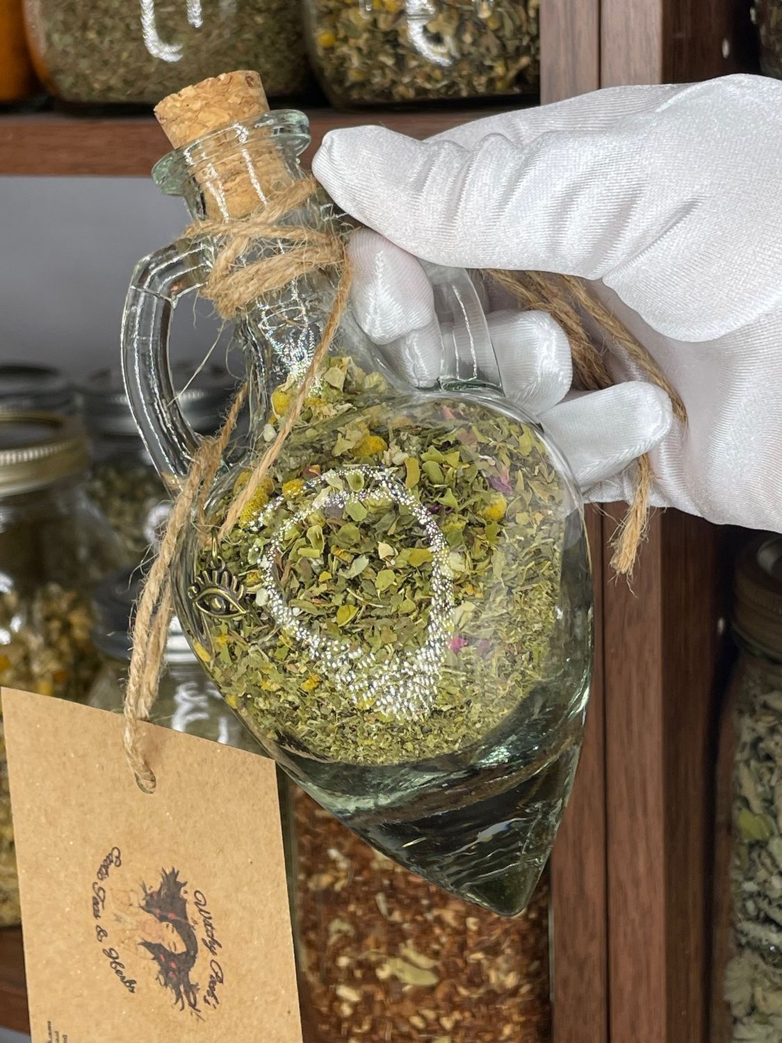 Witchy Pooh&#39;s Lucid Dreaming Herbal Loose Leaf Tea in Hanging Jars