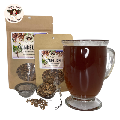 Witchy Pooh&#39;s Dandelion Root Tea - Cut and Sifted, Caffeine Free