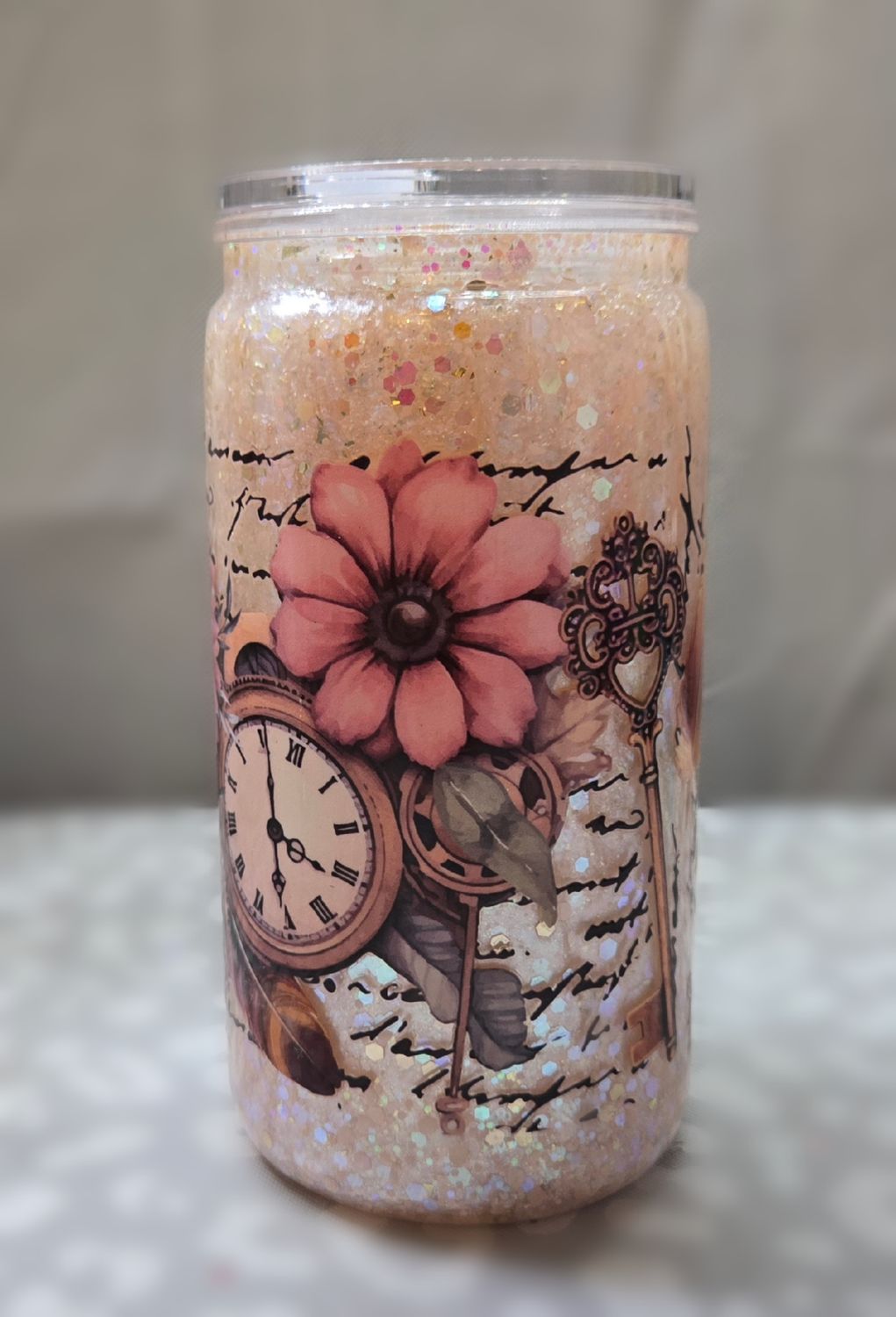 Vintage Floral 16oz Acrylic SnowGlobe