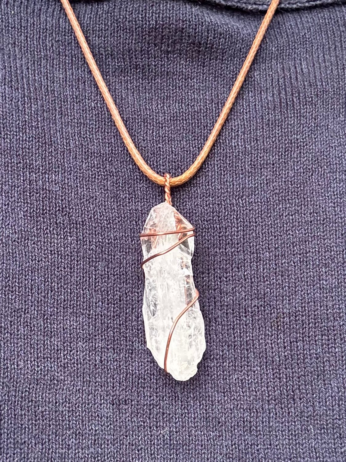 “Lemurian Awakening” ~ Quartz wire wrapped in Copper 1.75in in length | .50in in width