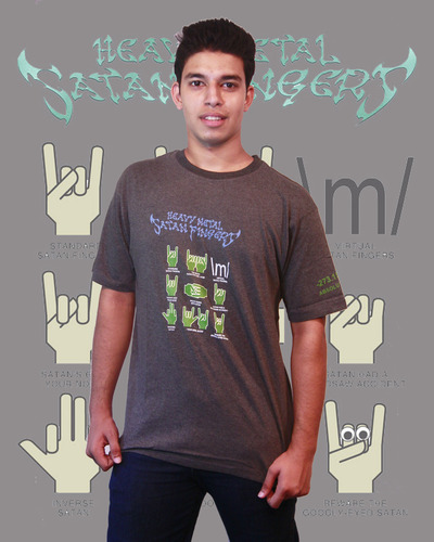 Heavy Metal Satan Finger T-Shirt for Men