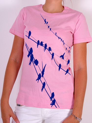 Love Birds on Wire T-Shirt for Women