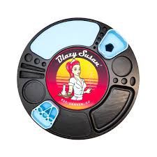 BLAZY SUSAN SPINNING ROLLING TRAY BLACK