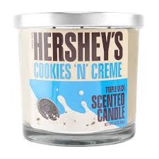 LICENSED SNACK SCENTED CANDLES, 14 OZ - HERSHEY COOKIES N CREAM