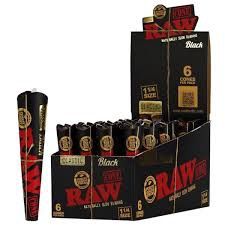 RAW BLACK CONES 6PK 1 1/4