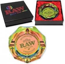 RAW GLASS ASHTRAY RAINBOW COLOR