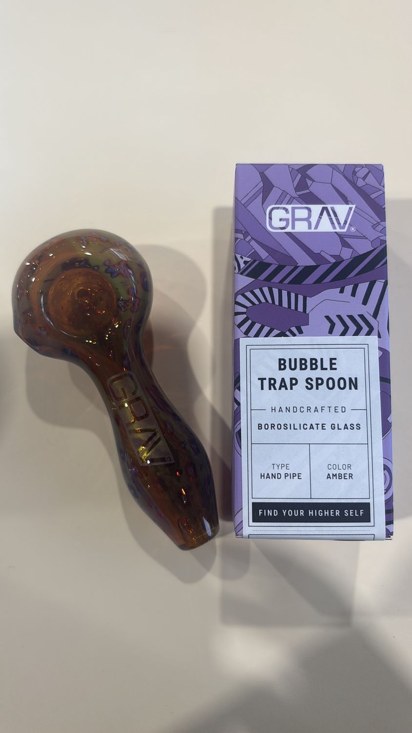 Grav 4" Bubble Trap Spoon Amber SPBT.4