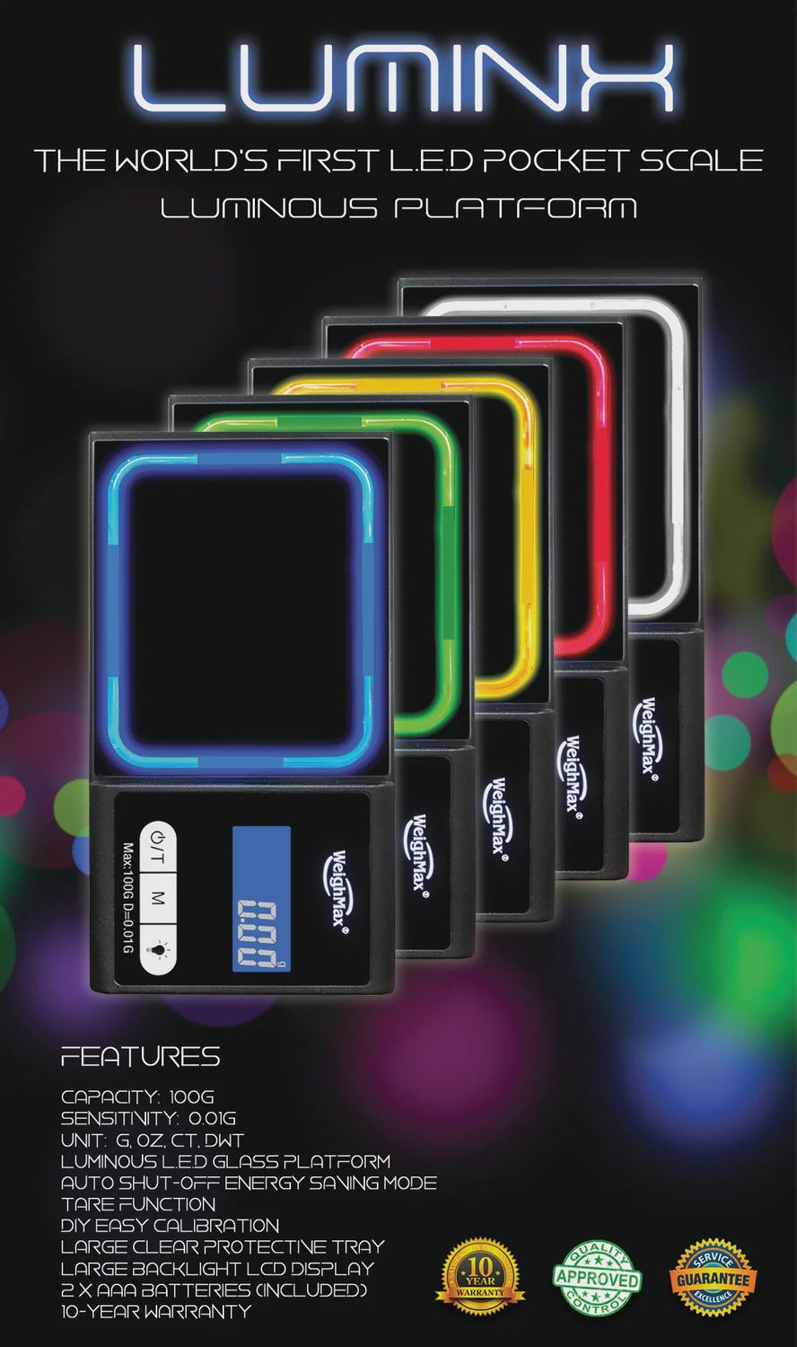 LUMINX POCKET SCALE 100G/0.01G/WHITE